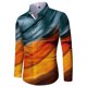 thumbnail image 3 of Camisas de manga larga con estampado 3D para hombre, camisas florales con solapa estampada, ropa de calle vintage informal ajustada para hombre, 3 of 5