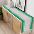 thumbnail image 4 of Green Stripes Table Runner - 108 Inch Long, Kitchen Dining Table Runner Dresser Scarves, Light Pink Ombre Simple Abstract Lines Farmhouse Decor for Coffee Tables Wedding Party Banquet, 4 of 8