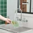 thumbnail image 2 of BWE Wall Mount Kitchen Faucet Polished Chrome 8 Inch Center Commercial Double Handle with Swivel Spout Sink Faucet Utility Laundry Restaurant Bar Mixer Tap Brass Constructed, 2 of 26