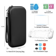 TSV Carrying Case Fit for Nintendo Switch, 14-in-1 Accessories Bundle with Protective Travel Pouch, Clear Cover Case, Screen Protector, Thumb Grips Caps