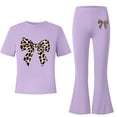 thumbnail image 2 of Fnooota Girls Summer Outfit Sets Size 14, Short Sleeve Casual Fashion Kids' Clothing Sets Girls' 2 Piece Sets Purple Size 14, 2 of 6