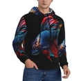 thumbnail image 2 of Honeii Colorful Betta Fish Pattern Mens Hoodies Men's Loose Sleeve Sweatshirt,Pullover Hooded Sweatshirt for Men,Essentials Hoodie-Large, 2 of 7