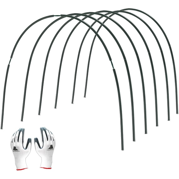 Gardzen Garden Hoops, DIY Grow Tunnel, Greenhouse Hoops for Raised Beds and Garden Netting 24PCS