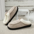 thumbnail image 4 of Slippers for Women Men Indoor and Outdoor with Fleece Lined Casual Cozy Warm Winter Fleece Lined Fuzzy Scuff Suede Clogs Slides Slip-On Booties Wide Width, 4 of 5