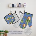 thumbnail image 5 of Cactus Pixel Style Apron Set with Oven Mitts Pot Holders Set of 5 Kitchen Stuff Accessories, 5 of 6
