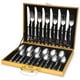 thumbnail image 1 of Juego de vajilla de acero inoxidable 1010 Cuchillo, tenedor y cuchara Caja de madera Juego de 12 piezas Juego de 16 piezas Juego de 24 piezas Juego de 36 piezas, 1 of 6
