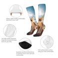 thumbnail image 3 of Susaid Surfing Cat Sun Print Thermal Winter Socks for Men and Women, Warm Crew Hiking Socks, for Boots and Outdoor Activities, 3 of 6