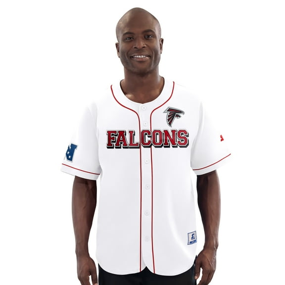 Men's-Starter  White Atlanta Falcons Relay Full-Button Baseball Jersey