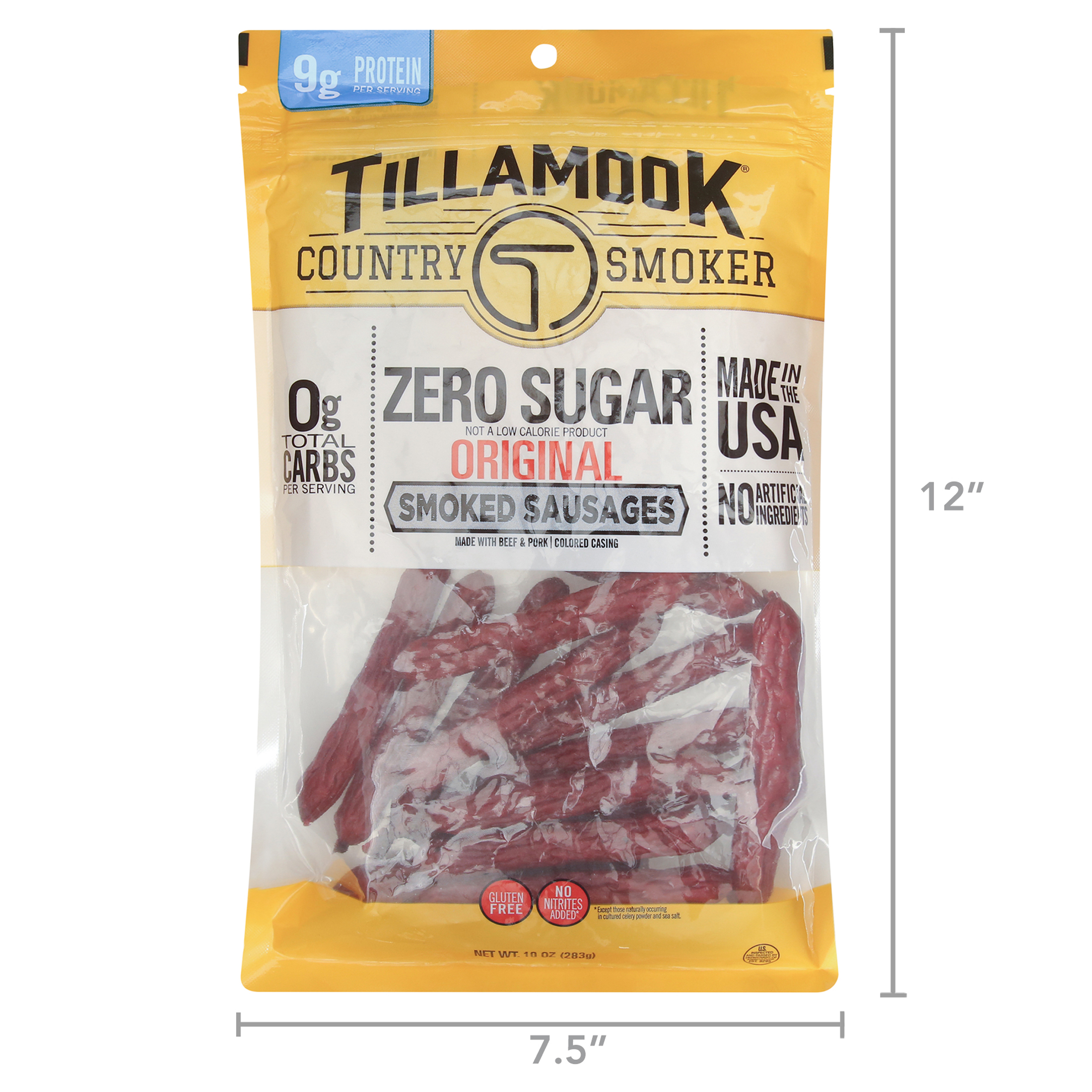 Tillamook Country Smoker Zero Sugar Original Smoked Sausages, Keto Friendly, 10 oz Fresh Bag