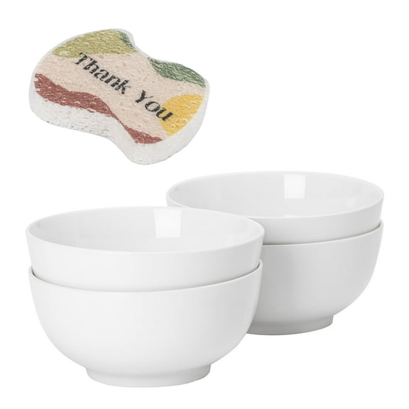 DOWAN 22Oz Large Ceramic Salad Prep Bowl Set of 4, Porcelain Pasta Serving Bowl, Large Capacity Chip Resistant Bowls, Dishwasher & Microwave Safe, Stackable 6*2.75in