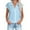 Light Blue, variant on Cmfcve Women Cauze Henley Top Cotton Linen Henley Shirt Loose Button Down Short Sleeve Basic Casual Blouse Summer 2025