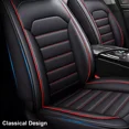 thumbnail image 5 of Car Seat Cover Fit for Ford Fiesta 2000-2024, Waterproof Faux Leather Automotive Front&Rear Cushion Protector for Bronco Sport Fusion Taurus Mondeo Black Red, 5 of 13