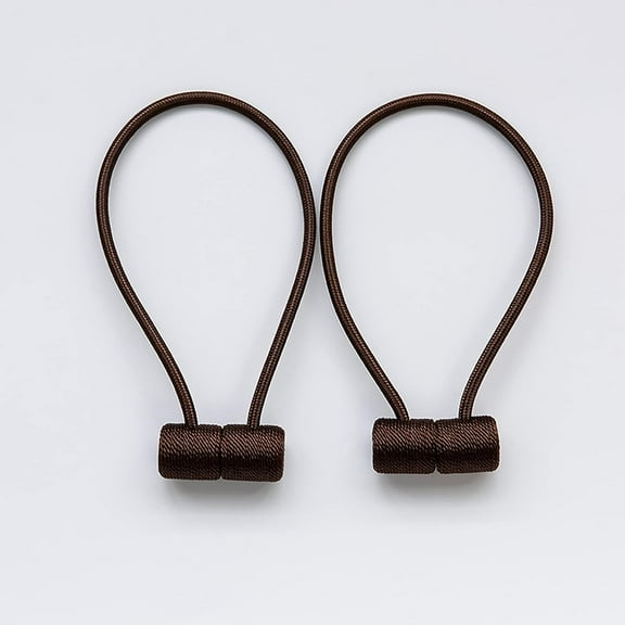Curtain Tie Backs Strong Magnetic,Metal Curtain Tiebacks Hooks,Tie Clips Curtain Holdbacks Rings for Home Office Window Curtain Straps 1 Pair (brown)