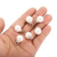 thumbnail image 4 of Unique Bargains Pendentifs Perles Factices 14 mm, Lot de 100 Perles Rondes Imitation Perle avec Strass, Argent Blanc, 4 of 6