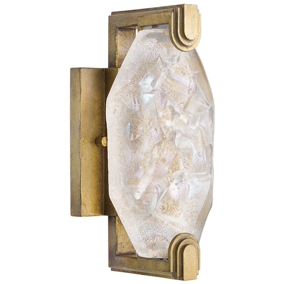 Sconce ALLISON PALADINO 2-Light Gold Leaf Metal Glass Polished Nickel Ne FA-1052