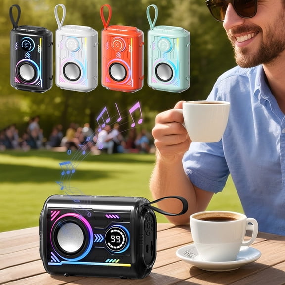 Viflosae Bluetooth Speakers Speaker Bluetooth Mini Speaker Transparent Colorful Lighting Outdoor Portable Bluetooth Speaker