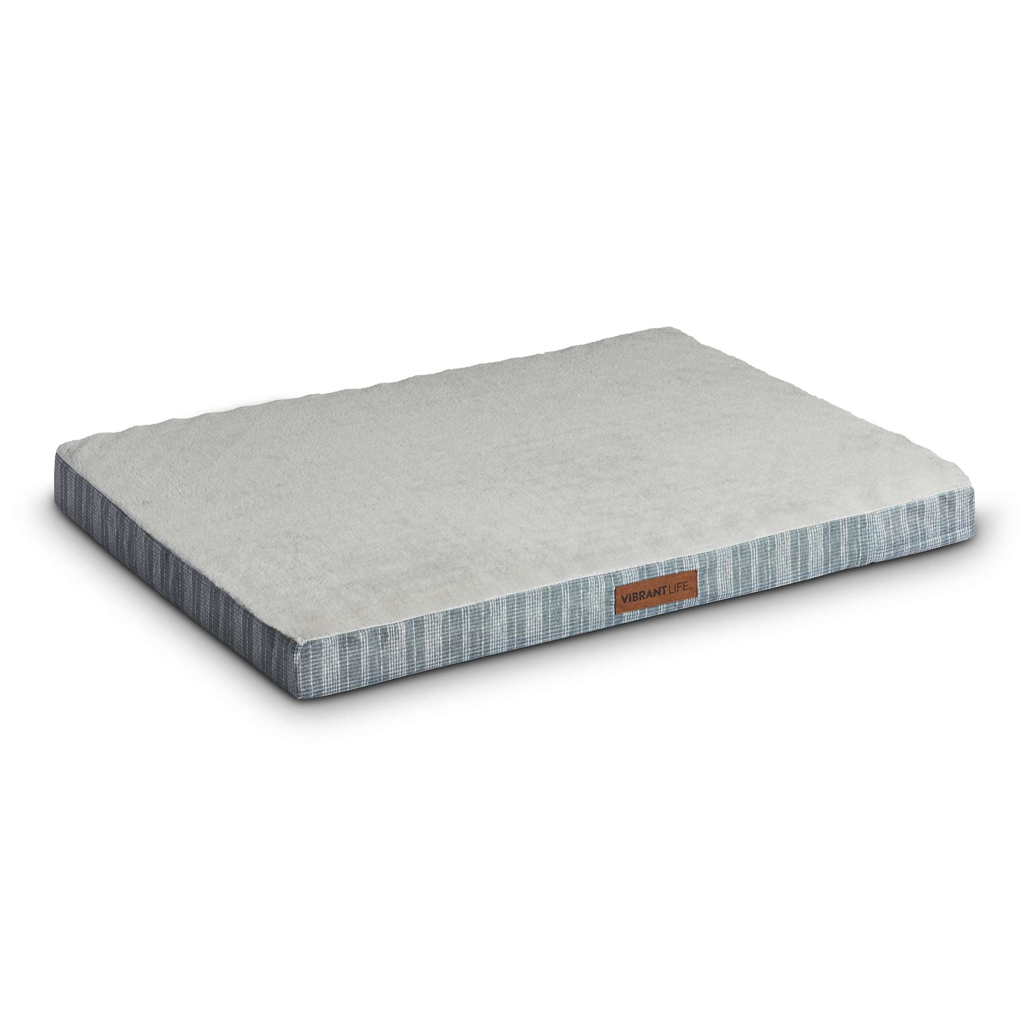 Vibrant Life Large Orthopedic Foam Dog Bed for Large Breeds, 35" x 25", Grey