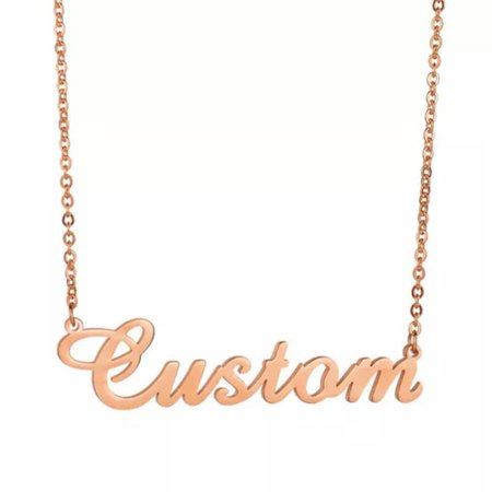 XOESU Personalized Customized Stainless Steel Name Pendant Necklace Letter Choker Gift Single Name, RoseGold