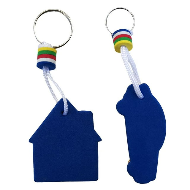Almencla 2Pcs/Set Mousse Voiture & Maison en Forme de Flotteur de Clé Flottante Porte-Clés Eau pour