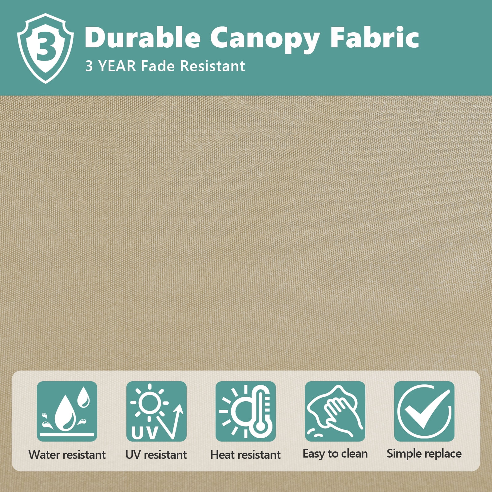COSIEST 10FT Khaki Double Top Cantilever Outdoor Umbrellas, Large Square Windproof Patio Umbrella for Garden, Deck, Pool
