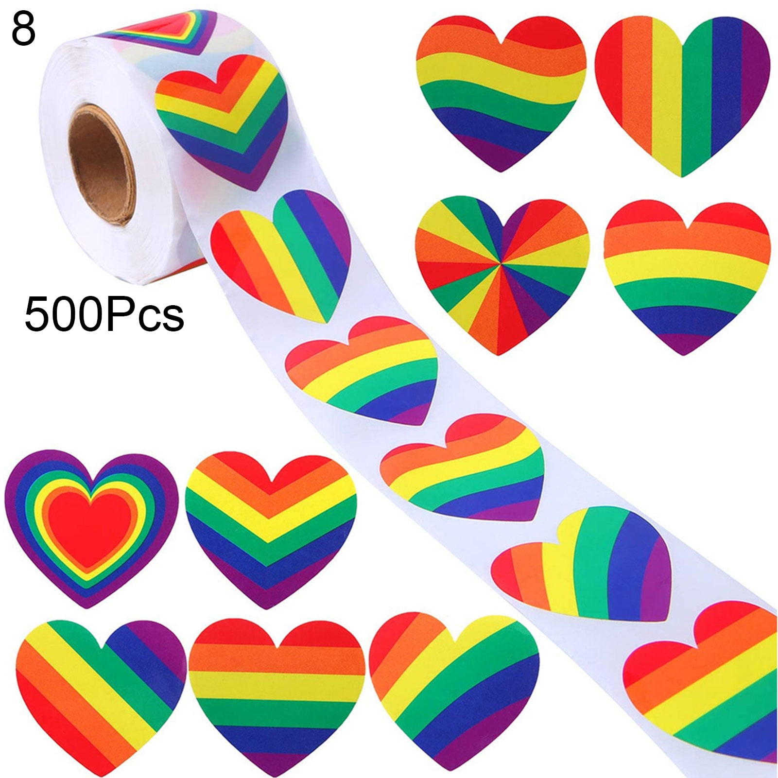 500Pcs/Roll Heart-shaped Labels Sticker Candy Gift Box Wedding
