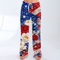 thumbnail image 2 of American 250th Anniversary Pants for Women Patriotic Star USA Flag Print Wide Leg Trousers Elastic High Waist Casual Breathable Home Wear Lounge Pants, #01 Light Blue, S, 2 of 5