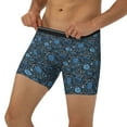 thumbnail image 3 of Picia Winter Blue Forest Deer Pattern Men's Athletic Long Leg Briefs , Performance Stretch Underwear，Moisture-Wicking, 3 of 7