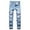 Light blue, variant on Tejiojio Men's and Big Men's Relaxed Fit Men Zipper Closure Solid Washed Stretch Casual Trousers Ripped Jeans