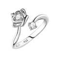 thumbnail image 4 of Ring Round Diamond Wedding Band Anniversary Gift Accessory Rings Size Adjustable, 4 of 9