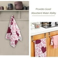 thumbnail image 3 of SKYSONIC 2 Pack Watercolor Hearts Pink Leopard Hand Towels, Valentine Kitchen Towel Ultra Soft and Absorbent,Decorative Fingertip Face Towel for Bathroom Hotel, 28.3"x14.4", 3 of 6