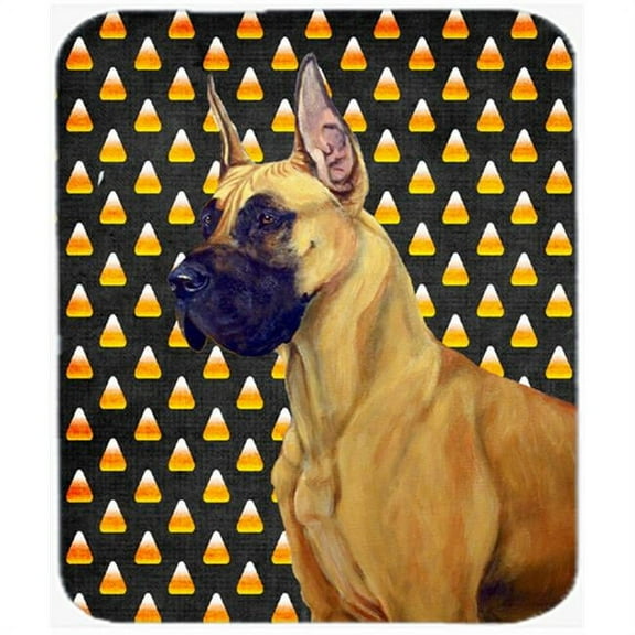 Great Dane Candy Corn Halloween Portrait Mouse Pad, Hot Pad or Trivet