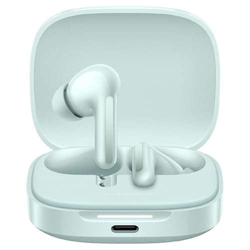 Xiaomi Redmi Buds 6 Dual Mic Fast Pair LDAC, Up to 49dB Active Noise Cancellation, Compatible with Android iPhone or Any Bluetooth Device 42hrs Music (Coral Green)