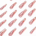 thumbnail image 4 of 24-Pack Women's Pressed Nails Fake Long Lines Orange White Color Block Wave Heat Wave Manicure DIY Manicure Tools Full Coverage Nail Stickers, 4 of 5