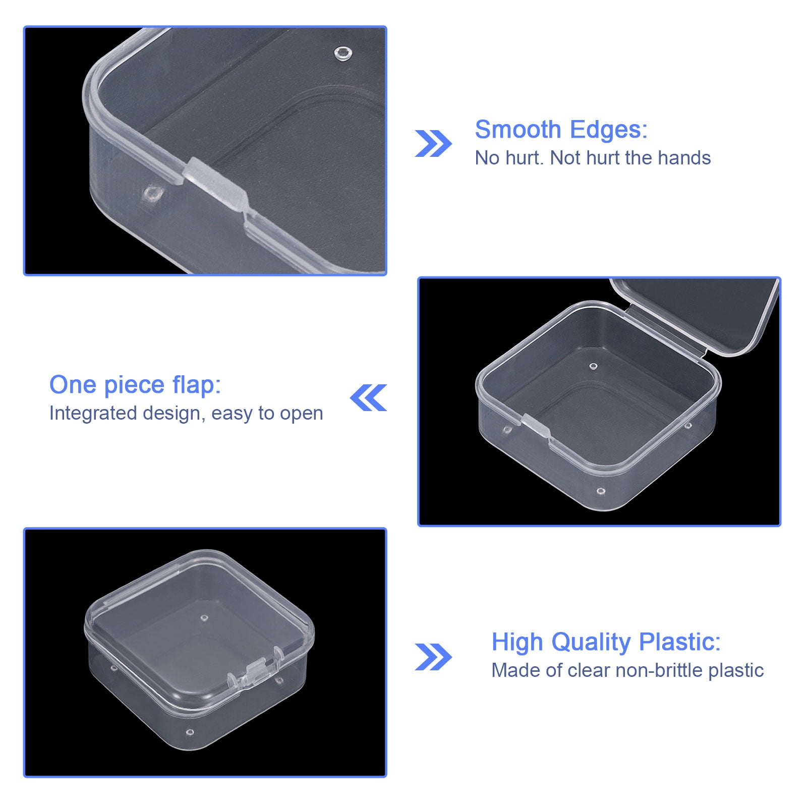 Unique Bargains Beads Storage Containers with Lids for Craft Beads 1.77"x 1.77"x 0.79"