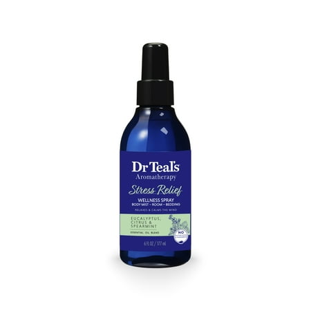 Dr Teal's Aromatherapy Stress Relief Body & Room Spray with Eucalyptus and Citrus, 6 fl oz