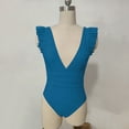 thumbnail image 4 of Lopeceal Women's One Piece Swimsuit Slimming Tummy Control Bathing Suit Deep V Neck Ruffle Sleeve Cute Swimwear, 4 of 5