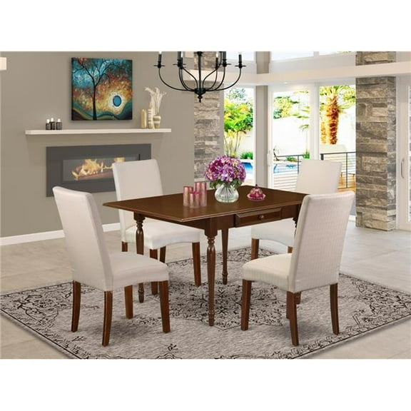 5 Piece Monza Dinette Set - Mahogany & Cream