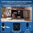 thumbnail image 6 of Industrial TV Stand for TVs up to 65" with Power Outlets& LED Light, Entertainment Center Media Console Table, Black, 6 of 9