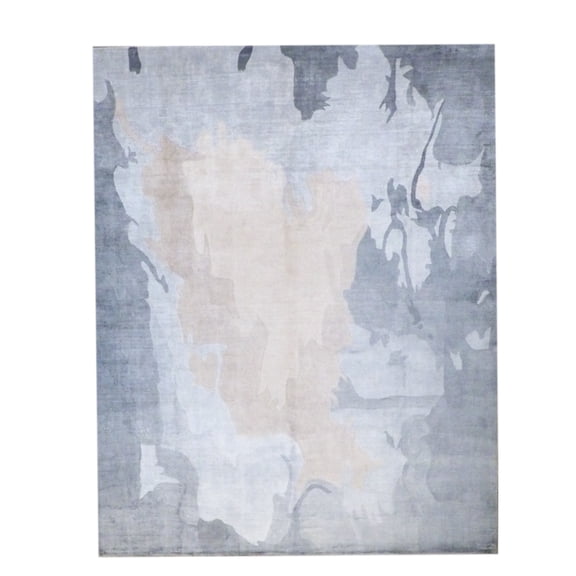 Wahi Rugs Hand Knotted Modern Abstract Bamboo Marble Design 8'0"x10'0" -w1071