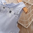 thumbnail image 4 of LEEy-world Vêtements pour Bébés Filles Robe à Volants Imprimée et Couleur Unie Ligne A Évasée Ceinturée Robe de Fête Décontractée, Bleu, 4 of 5