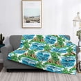 thumbnail image 2 of Balery Hawaii Palms Manta de Franela con Dibujo, Lujo Ultra Suave y Cálido, Antipelusa y Resistente a las Arrugas para Cama, Sofá, Camping -50"x40", 2 of 6