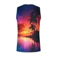 thumbnail image 4 of Penkiiy Sunset Print Beach Tank Tops Men Summer Casual Sleeveless T-Shirt Round Neck Sports Tee Racerback Workout Tanks L Purple, 4 of 4