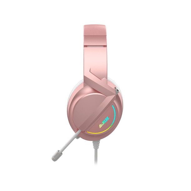 Ajazz AX365 7.1 Channel Surround Gaming Headset Noise Cancelling Retractable MIC Headphone Earphone 50mm Drivers Pink