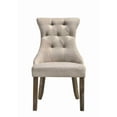 thumbnail image 4 of Gabrian Beige Fabric Side Chairs (Set of 2) - Reclaimed Gray Wood Legs, Tufted Back, Dining Room Seating. 24" Wide, 220lb Capacity. Elegant Design for Kitchen &amp; Living Room., 4 of 6