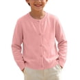 thumbnail image 6 of FAIWAD Girls School Uniform Knit Cardigan Kids Unisex Classic Solid Color Long Sleeve Button Down Sweater Cardigan, 6 of 9
