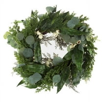 Pure Garden 20-inch Artificial Eucalyptus Wreath for Home Décor