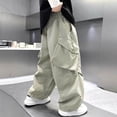 thumbnail image 5 of Boy's Pants Casual Cargo Straight Leg Joggers Wide Loose Fit Athletic Bottoms, 5 of 5