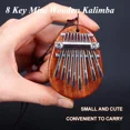 thumbnail image 2 of Mini calimba de madera de 8 teclas, Piano de pulgar de dedo exquisito, Marimba Musical, buen accesorio colgante, regalo, 2 of 5