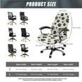 thumbnail image 5 of SCRAWLGOD Paws Black Beige 3 Pieces Set Stretch Computer Chair Slipcover with Arm Rest Covers Removable Boss Chair Cover Dustproof Non-Slip Desk Chair Seat Protector, S, 5 of 7