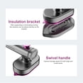 thumbnail image 4 of yeacher Compact 40W Handheld Steam Iron with 90° Rotating Handle, 60ml Tank, 20s Preheat, Dual Dry & Steam Function, Foldable Design for Home & Dorm Use, Gray-Purple, 110V US Plug, 4 of 6